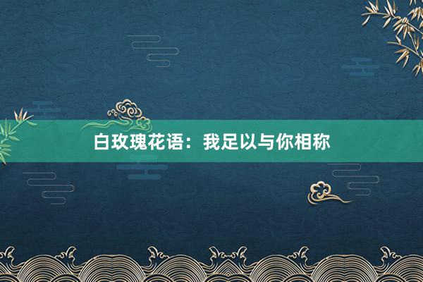 白玫瑰花语：我足以与你相称